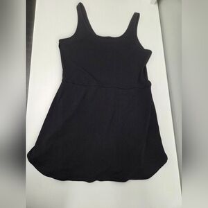 Crane Black Ribbed Athletic Dress With Built In Shorts